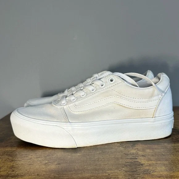 Vans White Platform Sneakers - Picture 10 of 12
